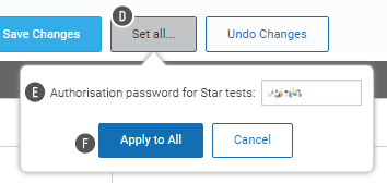 The Set All button has been selected; the setting for all classes is in a pop-up window. The Apply to All and Cancel buttons are at the bottom.