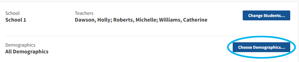the Choose Demographics button