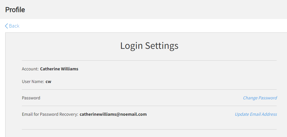 the Login Settings page