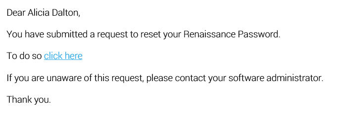 sample reset email