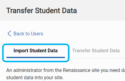 the Import Student Data tab
